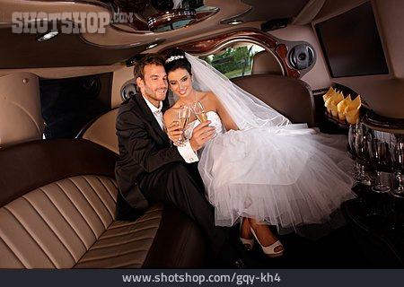 
                Luxury, Champagne, Limousine, Bridal Couple, Just Married                   
