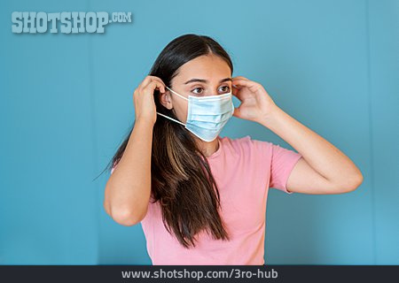 
                Teenager, Pandemic, Covid-19, Corona, Mouth And Nose Protection                   