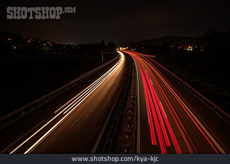 
                Autobahn, Straße, Lichtspur                   