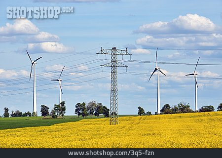 
                Elektrizität, Strommast, Windenergie                   