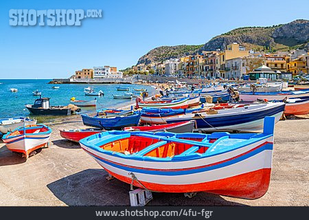 
                Strand, Fischerboot, Palermo                   