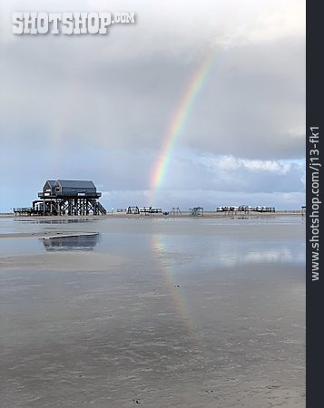 
                Strand, Nordsee, Regenbogen                   