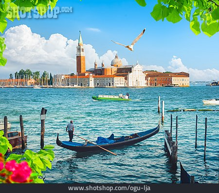 
                Gondel, San Giorgio Maggiore, Lagune Von Venedig                   