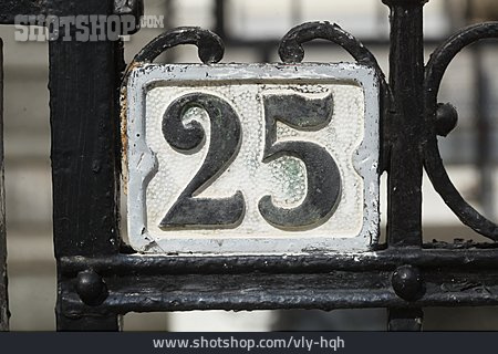 
                Hausnummer, 25, Metallschild                   