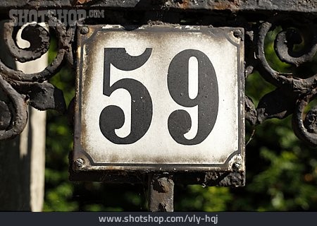 
                Hausnummer, Gartenzaun, 59                   