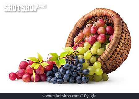 
                Früchte, Weintrauben, Flechtkorb                   