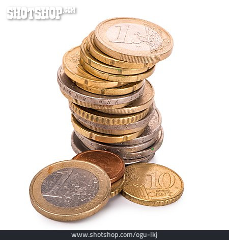 
                Münzstapel, Münzgeld, Euromünze                   