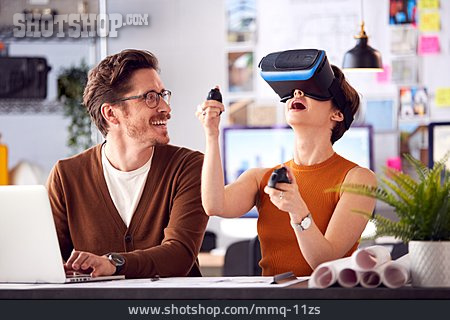 
                Virtuelle Realität, Team, Arbeitsplatz, Architekten, Vr, Vr-brille                   