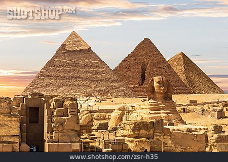 
                ägypten, Große Sphinx Von Gizeh, Pyramiden Von Gizeh                   