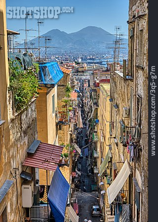 
                Altstadt, Gasse, Neapel, Vesuv                   