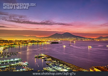 
                Abenddämmerung, Neapel, Golf Von Neapel                   