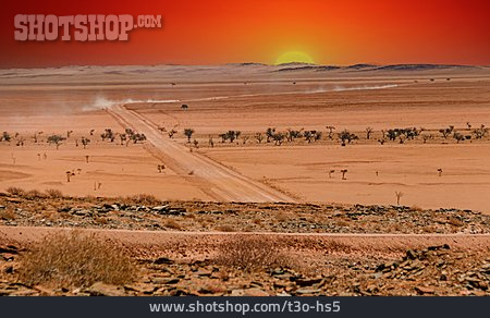 
                Sonnenuntergang, Wüste, Namibia                   