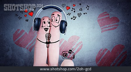 
                Paar, Singen, Musik Hören                   
