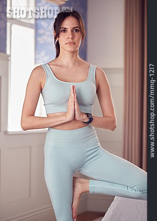 
                Balance, Yoga, Anjali Mudra, Asana                   