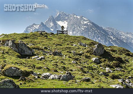 
                Alpen, Gipfelkreuz, Berchtesgadener Land, Mordaualm                   