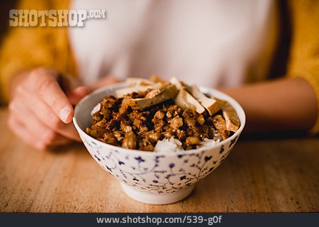 
                Schüssel, Reis, Tofu, Mittagessen, Vegan                   