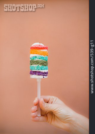 
                Regenbogenfarben, Süßspeise, Küchlein, Cake-pop                   
