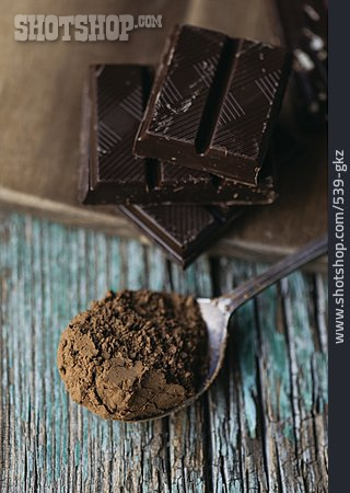 
                Schokolade, Kakaopulver, Schokoladenstück                   
