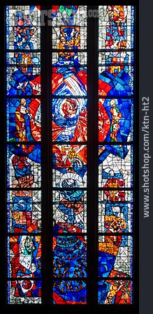 
                Kirchenfenster, Ulmer Münster, Glasfenster                   