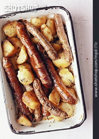 
                Bratwurst, Kartoffeln, Ofengericht, Salsiccia                   