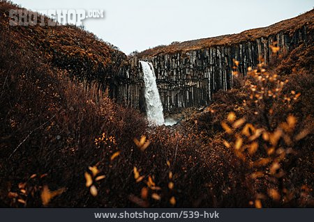 
                Wasserfall, Herbststimmung, Svartifoss                   