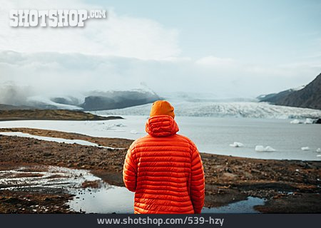 
                Island, Gletscher, Aussicht, Wanderer                   