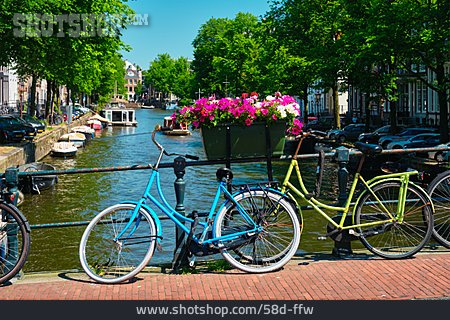 
                Brücke, Fahrrad, Kanal, Amsterdam                   