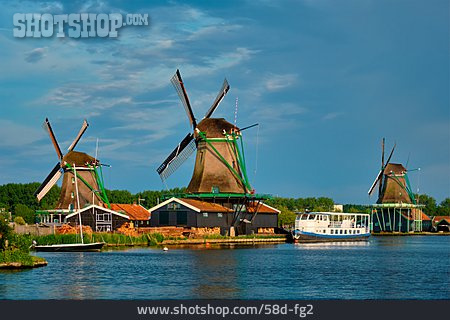
                Windmühle, Holland, Zaan, Zaanse Schans                   