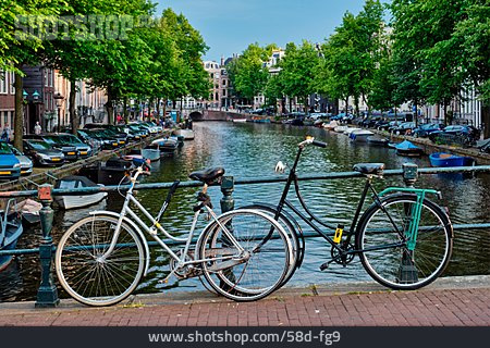 
                Fahrrad, Kanal, Holland, Amsterdam                   
