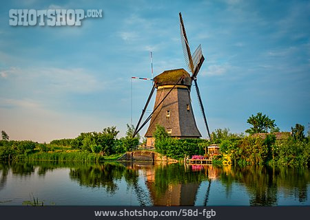 
                Windmühle, Holland, Kinderdijk                   