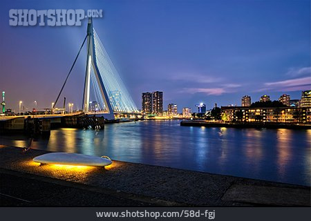 
                Skyline, Brücke, Rotterdam, Erasmusbrücke, Erasmusbrug                   