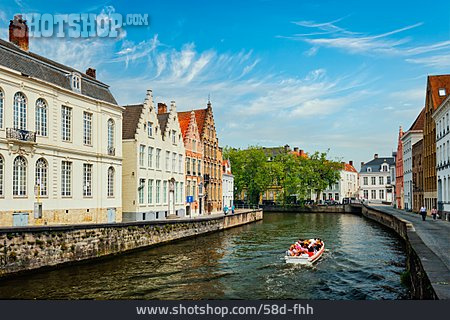 
                Kanal, Brügge, Touristenboot                   