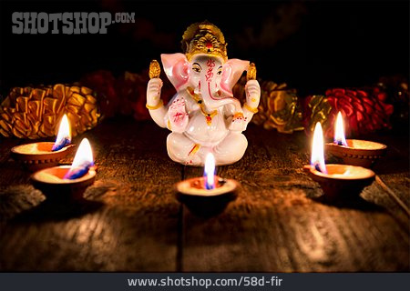 
                Kerzenlicht, Hinduismus, Ganesha                   