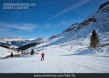 
                Skifahren, Dolomiten, Abfahrtsski                   