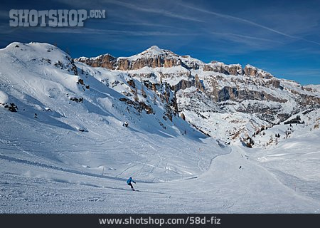
                Skifahren, Dolomiten, Abfahrtsski                   