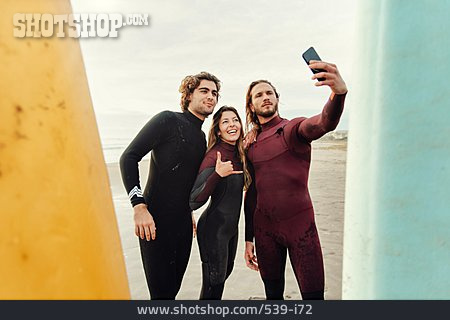
                Freunde, Surfbrett, Selbstportrait, Selfie                   