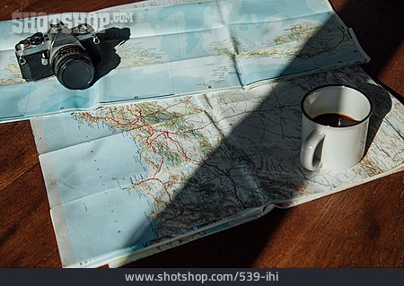 
                Landkarte, Route, Planung, Verreisen                   