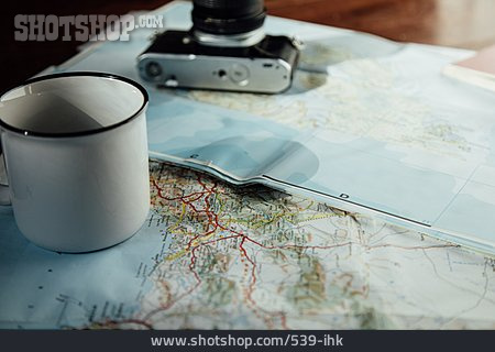 
                Urlaub, Landkarte, Reiseplanung, Verreisen                   