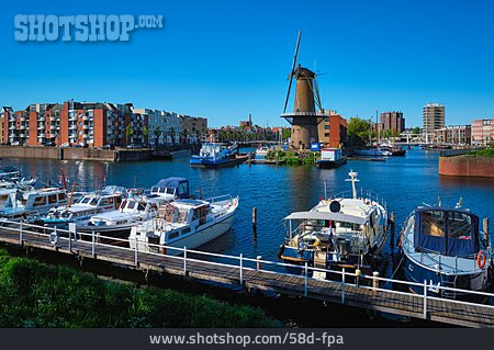 
                Hafen, Windmühle, Rotterdam, Delfshaven, Nieuwe Maas                   