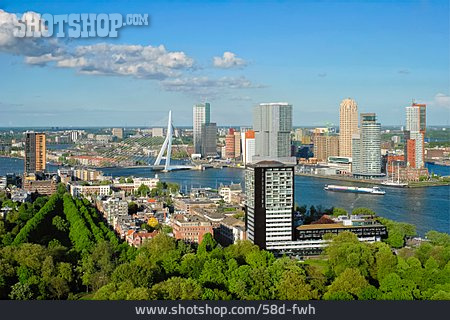 
                Skyline, Rotterdam, Erasmusbrücke                   