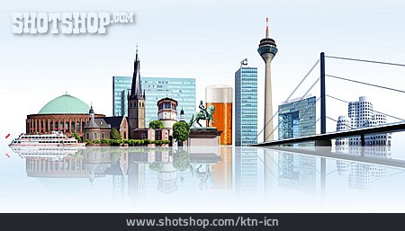
                Wahrzeichen, Medienhafen, Düsseldorf, Rheinturm, Altbier, Tonhalle, Schlossturm                   