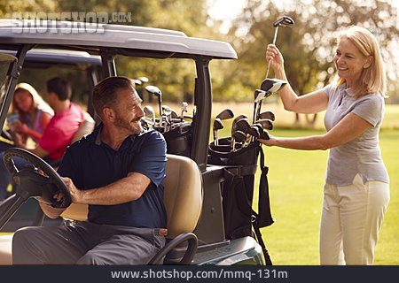 
                Paar, Golf, Hobby, Golfschläger                   