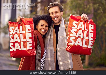 
                Paar, Einkaufen, Schnäppchen, Sale                   