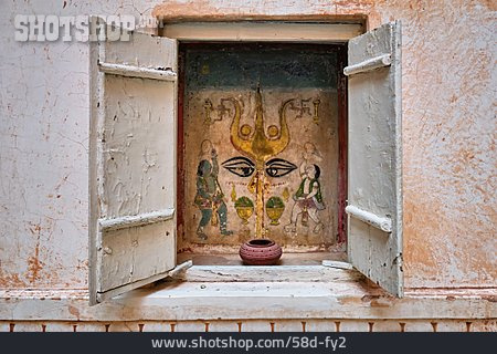 
                Malerei, Hindu, Hindutempel, Shiva                   