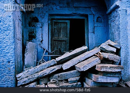 
                Bemalt, Indien, Jodhpur, Blaue Stadt                   
