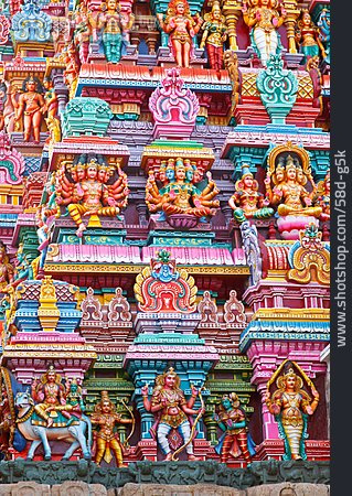 
                Hinduismus, Minakshi-tempel, Gopuram                   