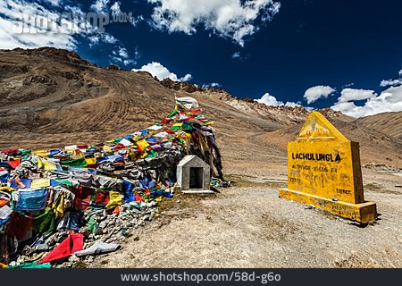 
                Himalaya, Gebetsfahne, Tibetisch, Lachalung La                   