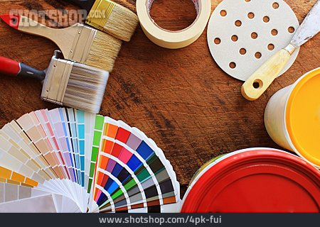 
                Malern, Renovierung, Malerwerkzeug, Farbkarte                   