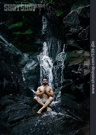 
                Waterfall, Meditating, Yoga, Nature                   