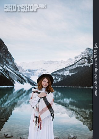 
                Young Woman, Enjoy, Canada, Lake Louise                   